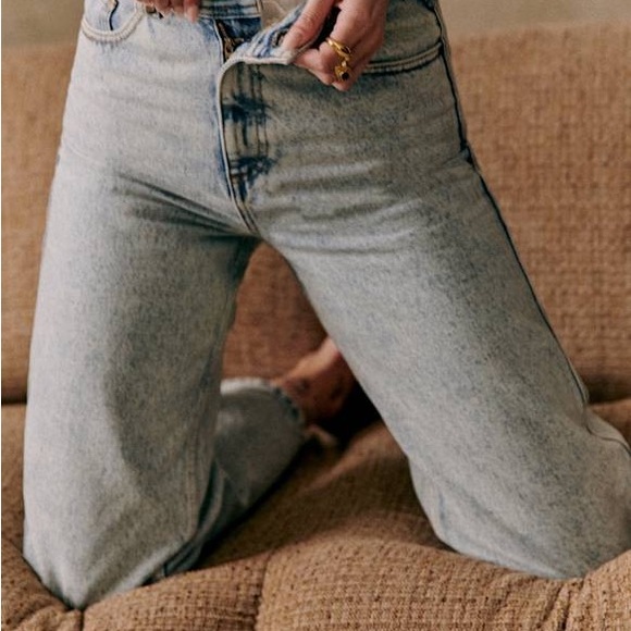 NWT Sezane Le Crop Edge Blue Jeans